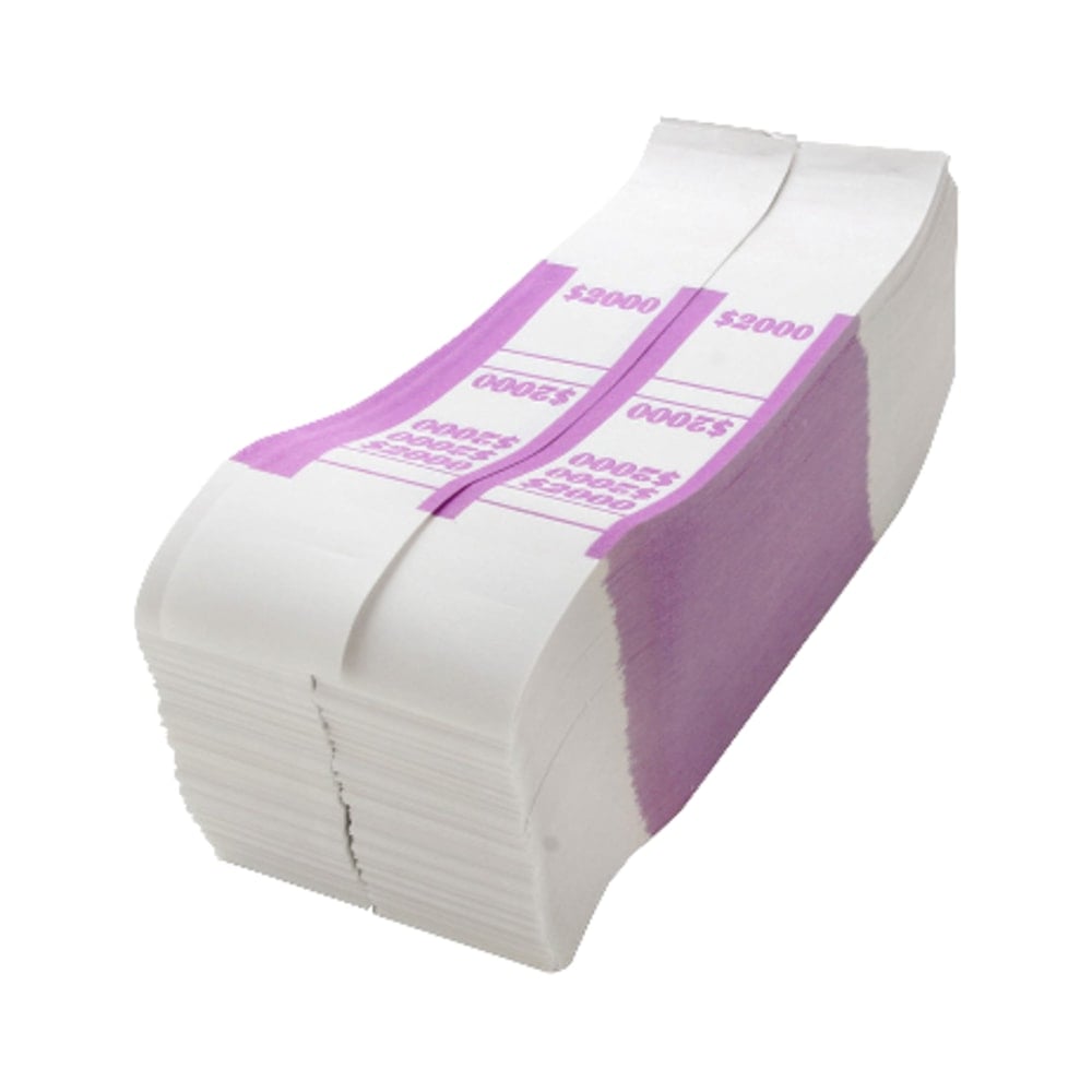 Sparco Kraft Paper ABA Bill Straps, $2,000, Violet/White, Box Of 1,000 (Min Order Qty 5) MPN:BS2000WK