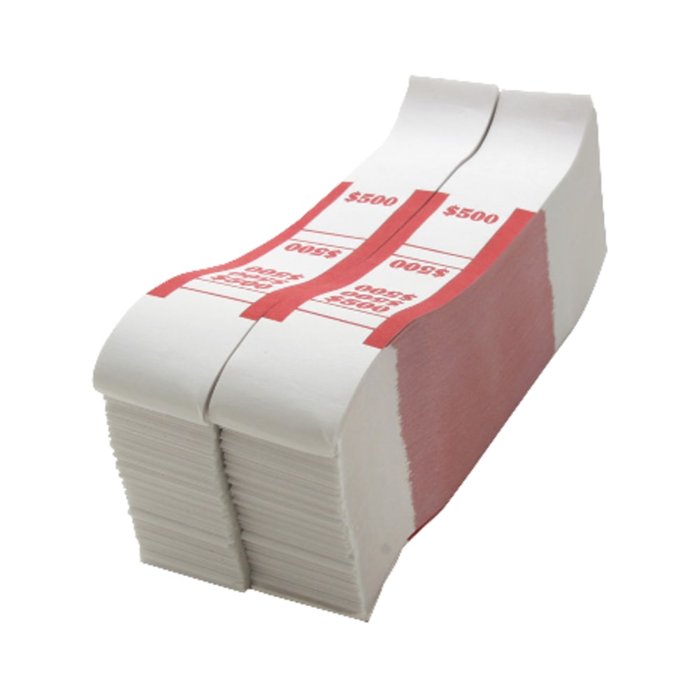 Sparco White Kraft ABA Bill Straps, $500, Red/White, Box Of 1,000 (Min Order Qty 5) MPN:BS500WK