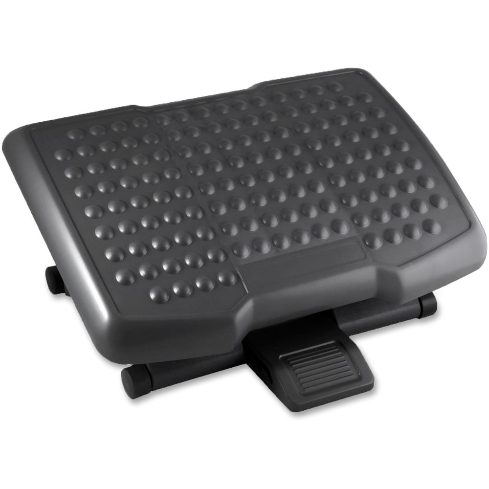 Lorell Adjustable-Height Footrest - 4in - 6.50in Adjustable Height - Black - 1 Each (Min Order Qty 2) MPN:12818