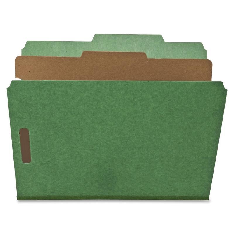 Nature Saver 1-Divider Colored Classification Folders, Letter Size, Green, Box Of 10 (Min Order Qty 2) MPN:SP17203