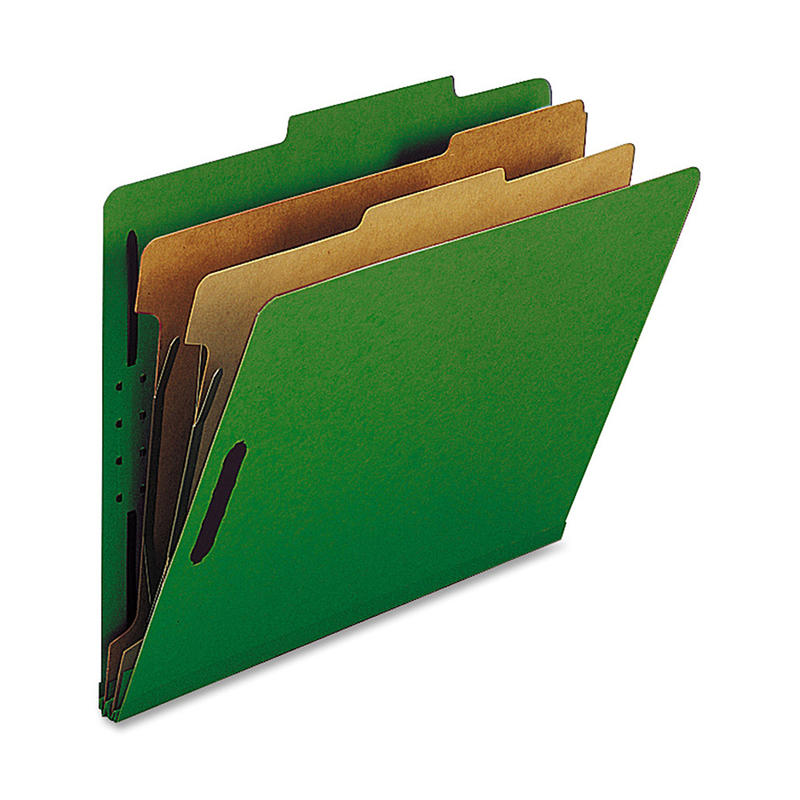 Nature Saver 2-Divider Classification Folders, Letter Size, Green, Box Of 10 (Min Order Qty 2) MPN:SP17208