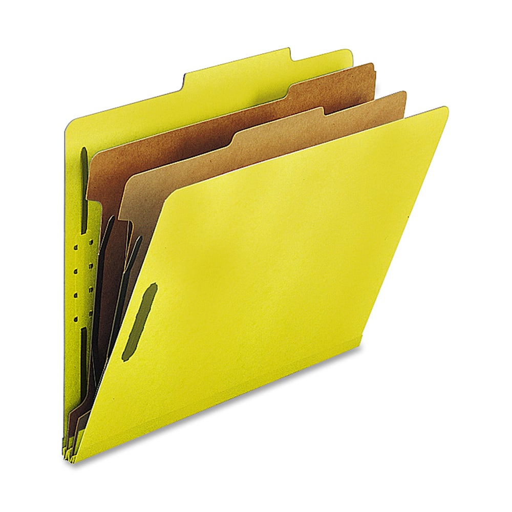 Nature Saver 2-Divider Classification Folders, Letter Size, Yellow, Box Of 10 (Min Order Qty 2) MPN:SP17209