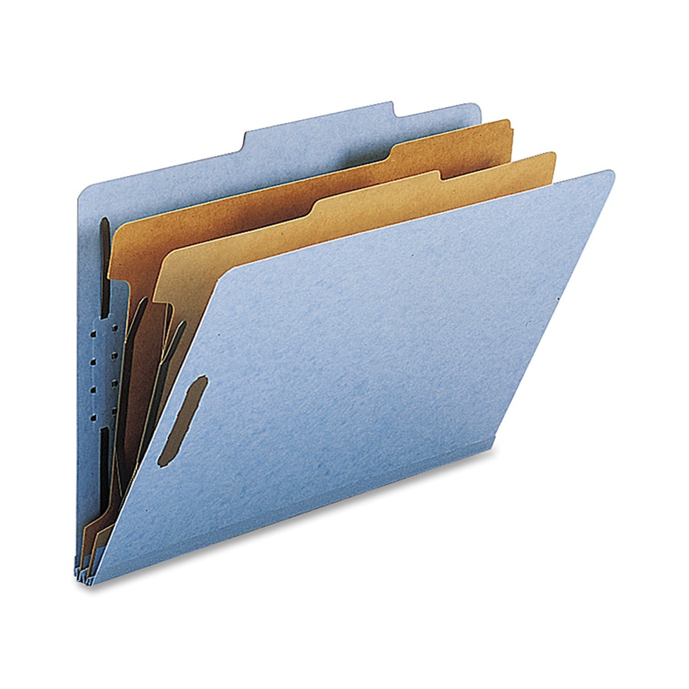 Nature Saver 2-Divider Classification Folders, Legal Size, Blue, Box Of 10 (Min Order Qty 2) MPN:SP17224