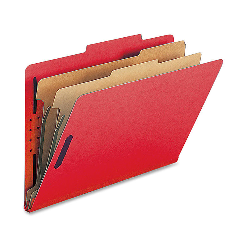 Nature Saver 2-Divider Classification Folders, Legal Size, Bright Red, Box Of 10 MPN:SP17225