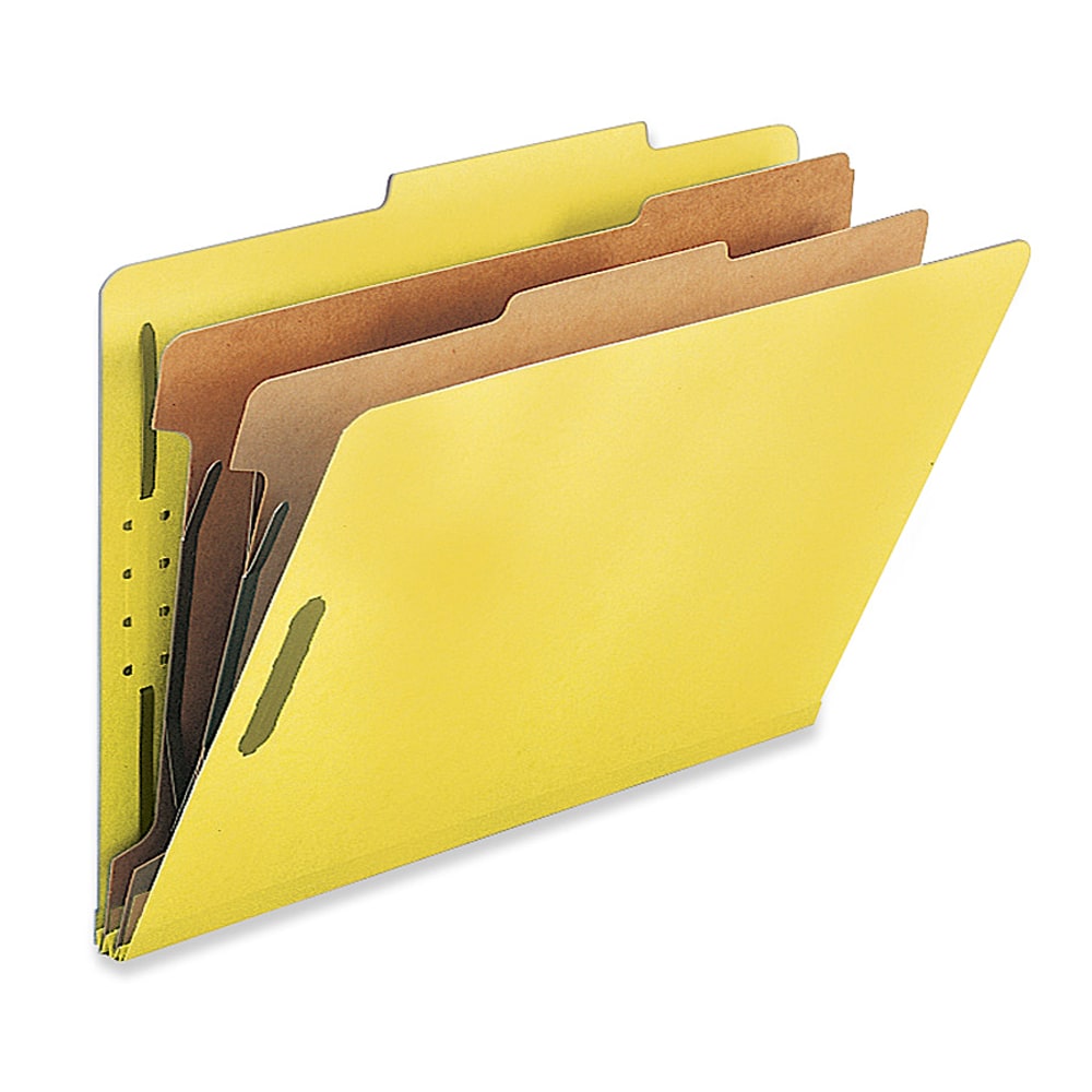 Nature Saver 2-Divider Classification Folders, Legal Size, Yellow, Box Of 10 MPN:SP17227