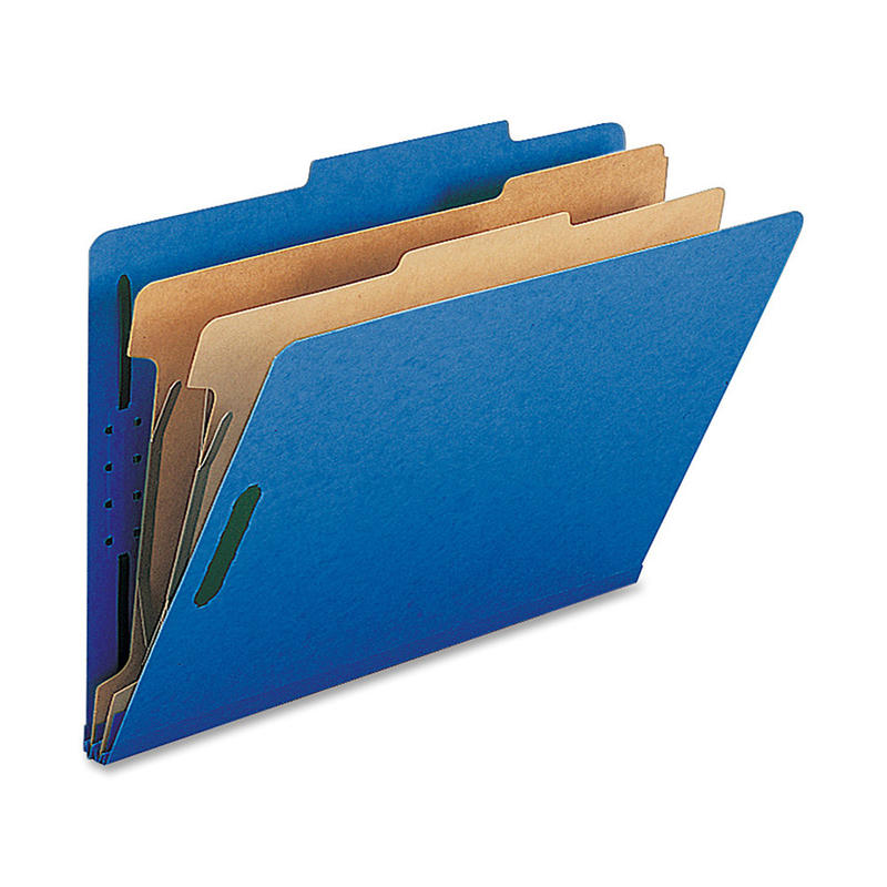 Nature Saver 2-Divider Classification Folders, Legal Size, Dark Blue, Box Of 10 (Min Order Qty 2) MPN:SP17228