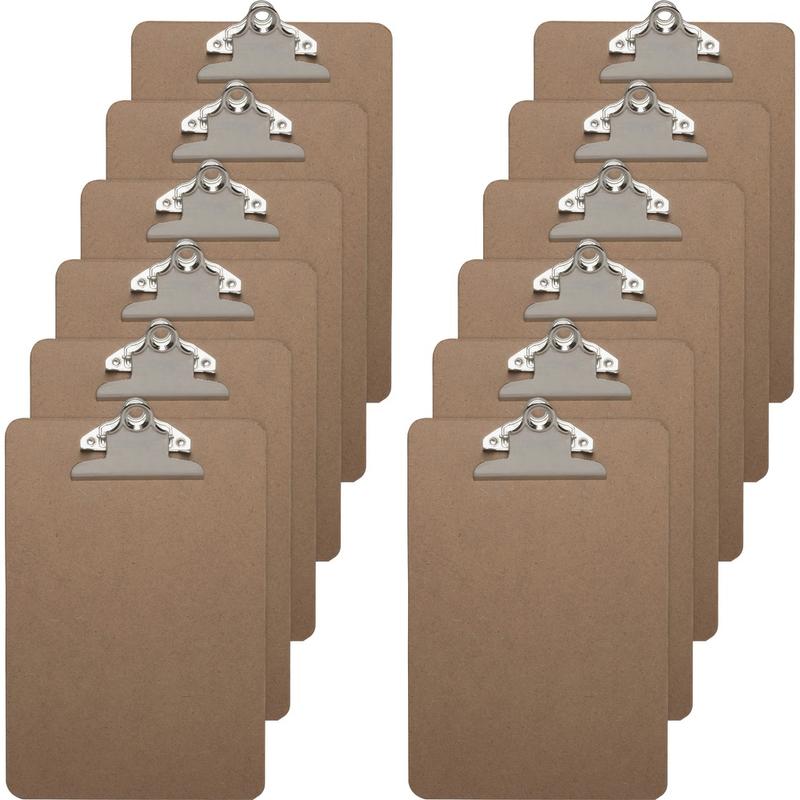 Business Source Standard Clipboards, 5in x 8in, Brown, Set Of 12 Clipboards (Min Order Qty 4) MPN:16506BX