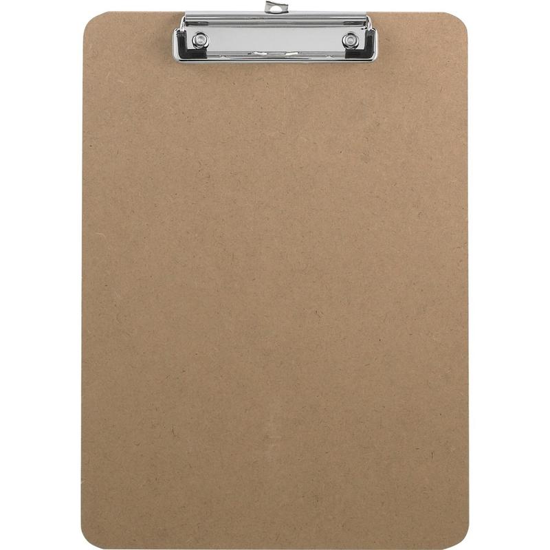 Business Source Flat Clip Clipboard - 9in x 12 1/2in - Hardboard - Brown - 1 Each (Min Order Qty 29) MPN:16508