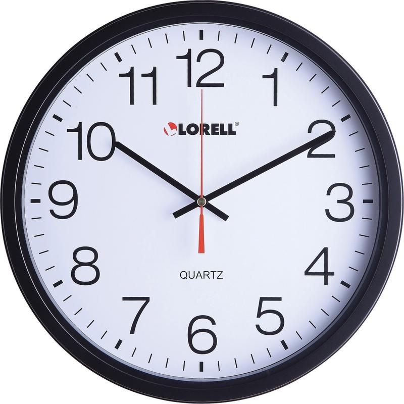 Lorell 12-1/2in Slimline Wall Clock - Analog - Quartz - Black - Modern Style (Min Order Qty 2) MPN:61008