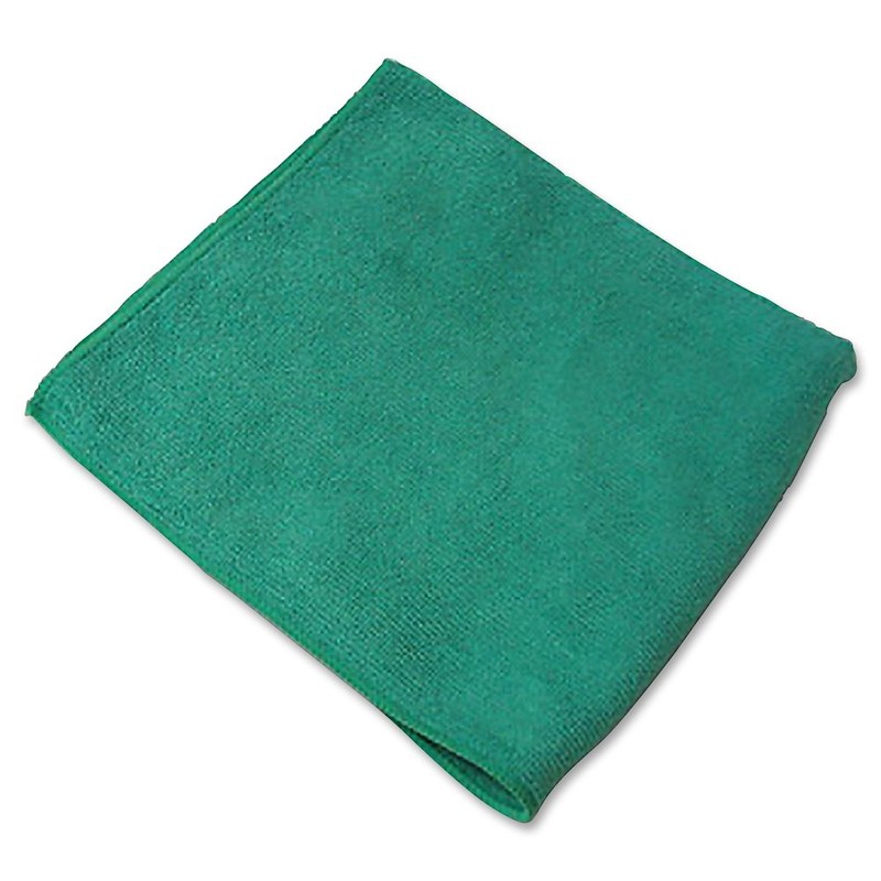 Genuine Joe General Purpose Microfiber Cloth - For General Purpose - 16in Length x 16in Width - 12.0 / Bag - 15 / Carton - Green MPN:39505CT