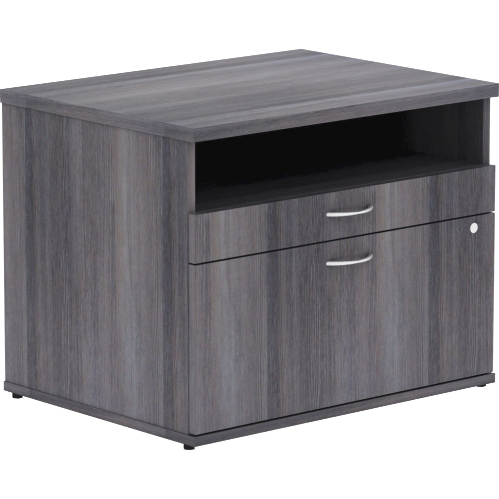 Lorell Relevance 60inW Office Computer Desk Credenza With File Drawer, Charcoal MPN:16213