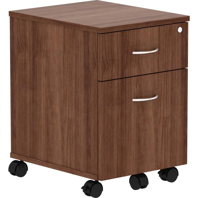 Lorell Relevance 16inW 2-Drawer Mobile Pedestal, Walnut MPN:16230