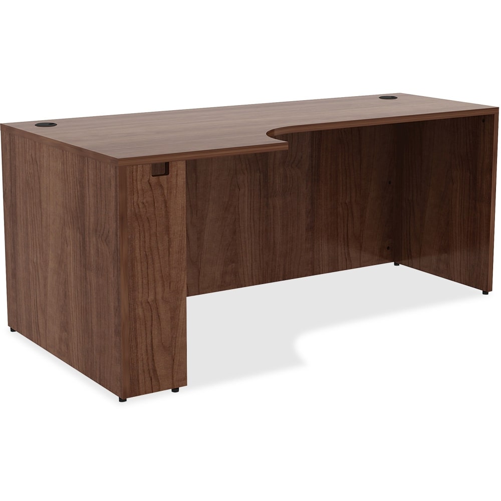 Lorell Essentials 72inW Left Corner Computer Desk Credenza, Walnut MPN:34393