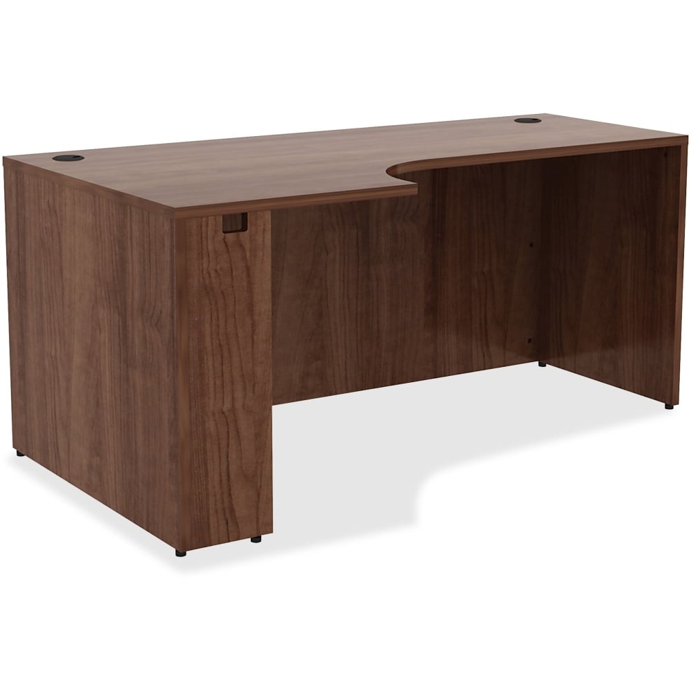 Lorell Essentials 66inW Left Corner Computer Desk Credenza, Walnut MPN:34394