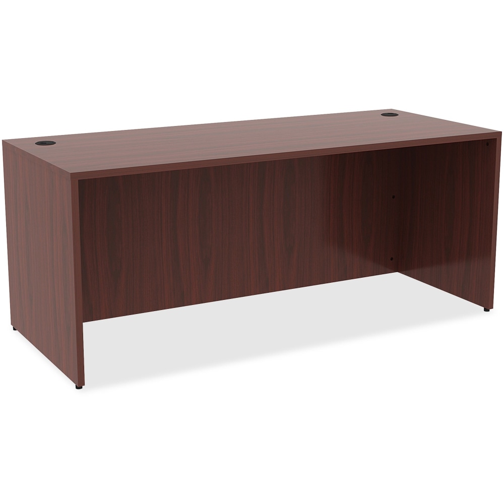 Lorell Essentials 72inW Rectangular Shell Computer Desk, Dark Mahogany MPN:69535