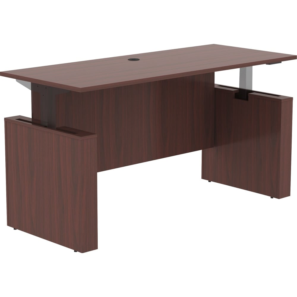 Lorell Essentials Sit-to-Stand 72inW Desk Shell, Mahogany MPN:69574