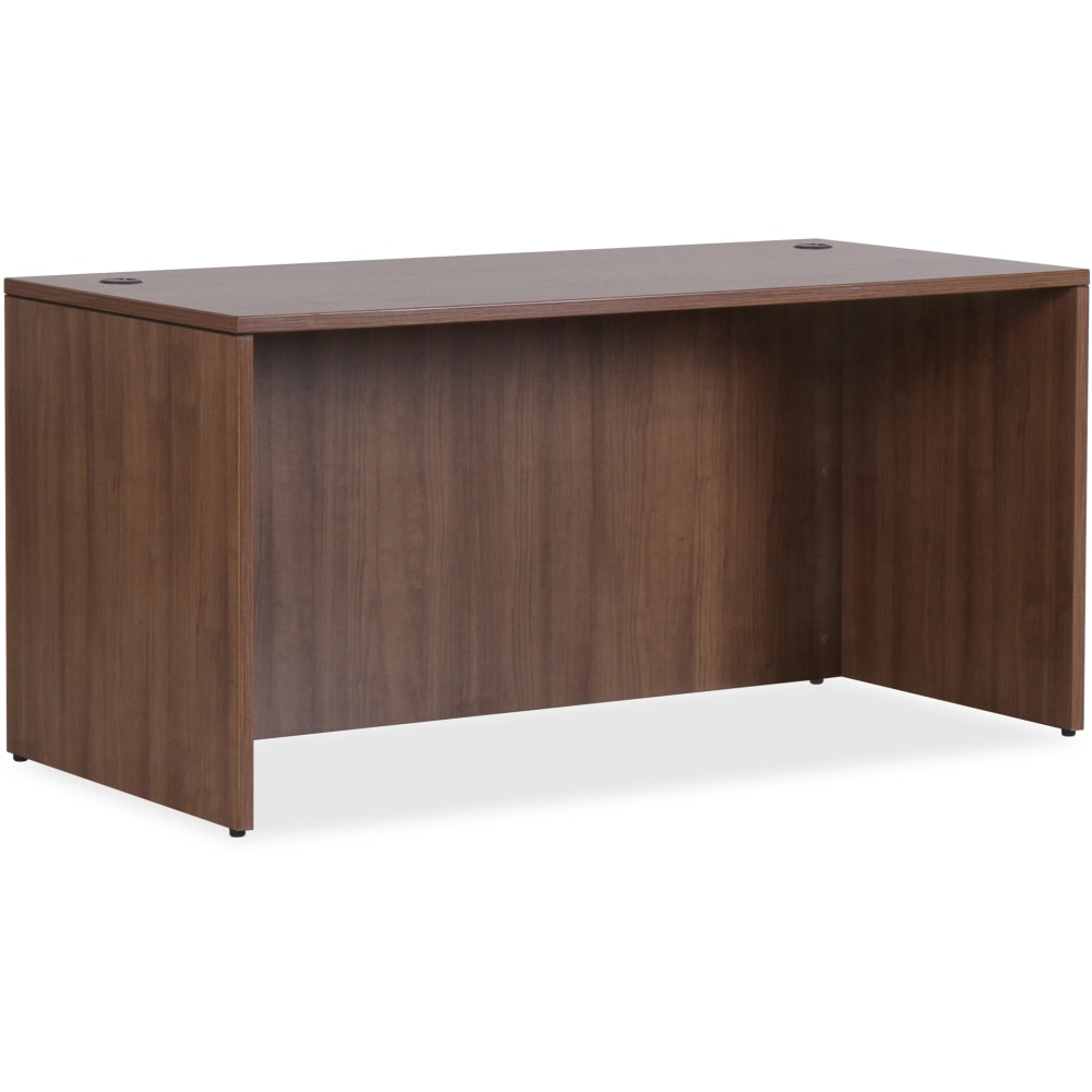 Lorell Essentials 72inW Rectangular Shell Computer Desk, Walnut MPN:69966