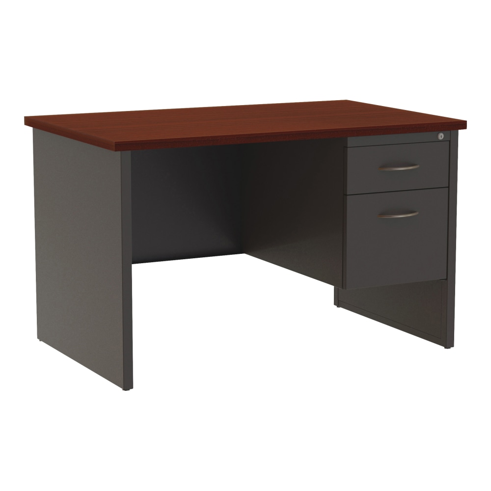 WorkPro Modular 48inW Right-Pedestal Computer Desk, Charcoal/Mahogany MPN:79148