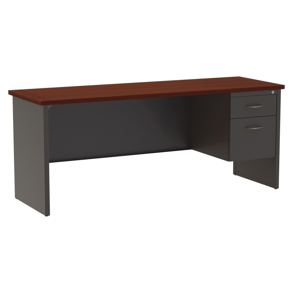 WorkPro Modular 72inW Right-Pedestal Computer Desk, Charcoal/Mahogany MPN:79162