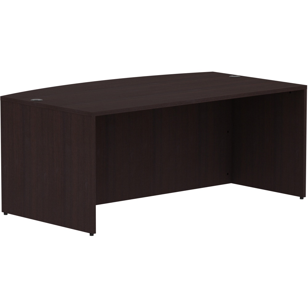 Lorell 72inW Bow-Front Computer Desk Shell, Espresso MPN:18260