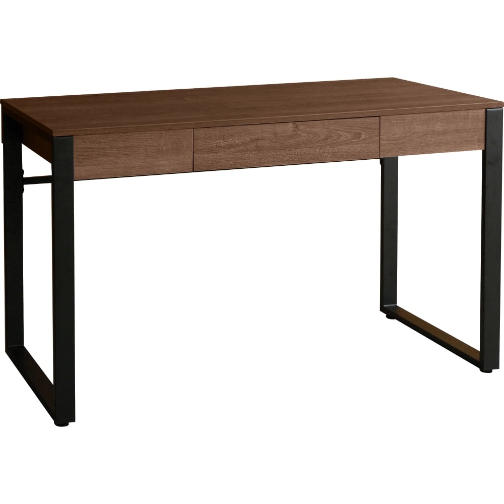 Lorell SOHO Table Desk - 47in x 23.5in x 30in - 1 - Band Edge - Material: Steel Leg, Laminate Top, Polyvinyl Chloride (PVC) Edge, Steel Base - Finish: Walnut, Powder Coated Base MPN:97617