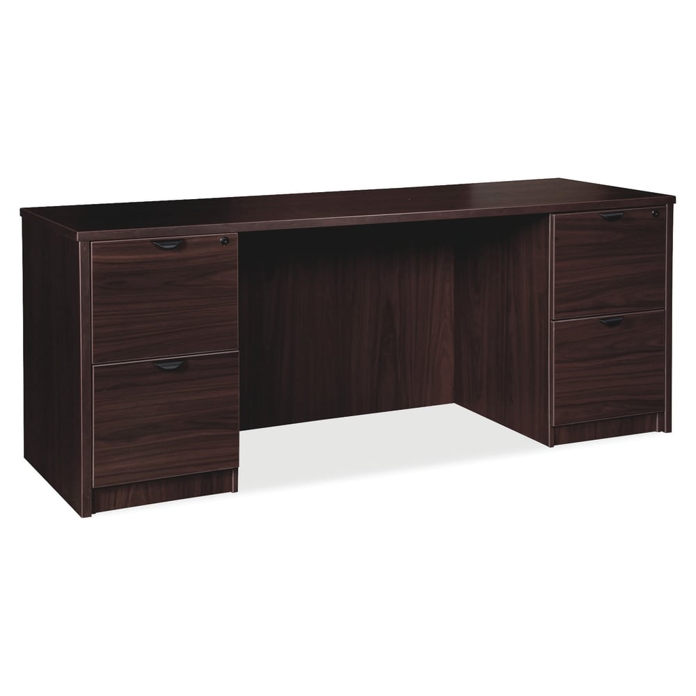 Lorell Prominence 2.0 66inW Double-Pedestal Credenza Computer Desk, Espresso MPN:LLRPC2466ES