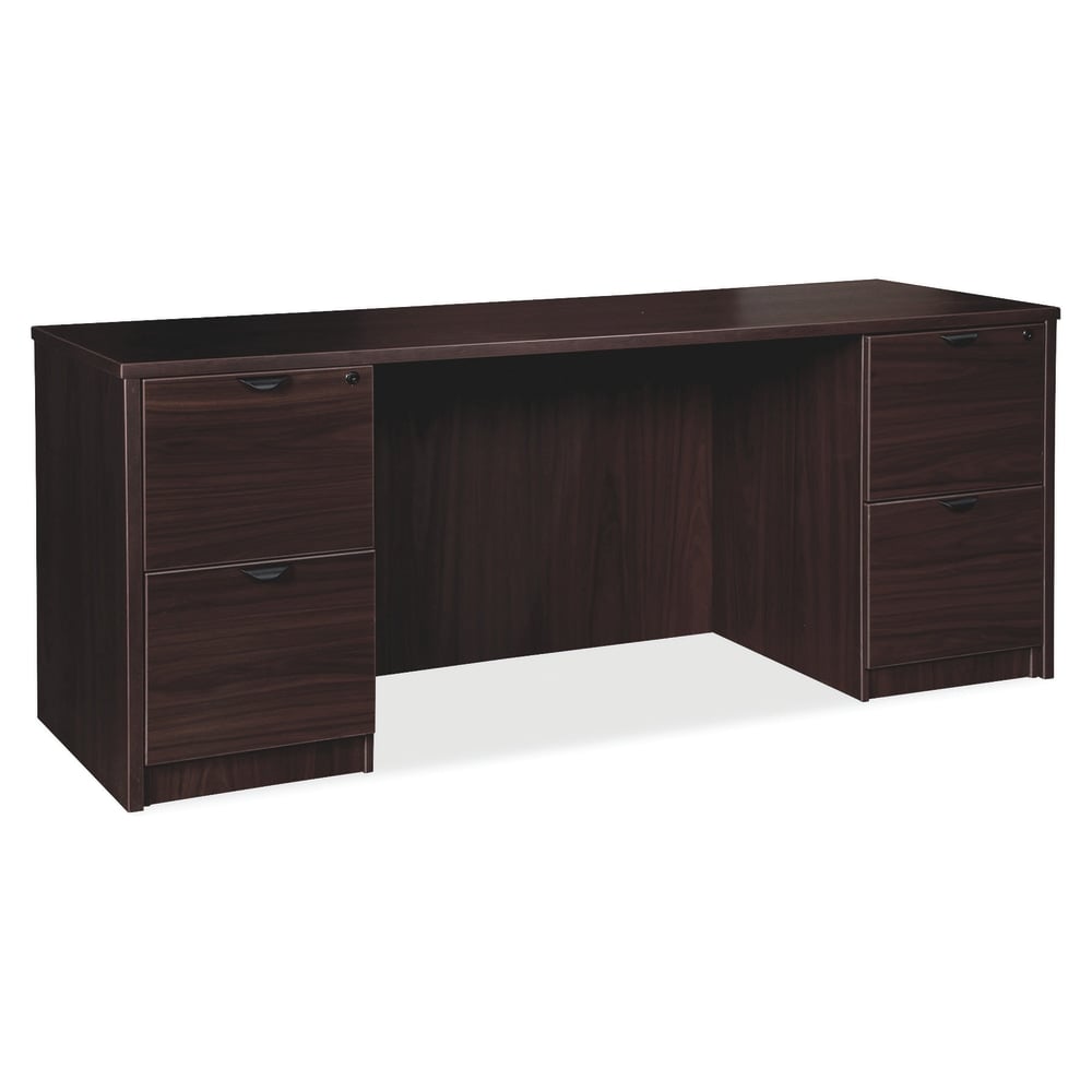 Lorell Prominence 2.0 72inW Double-Pedestal Credenza Computer Desk, Espresso MPN:LLRPC2472ES