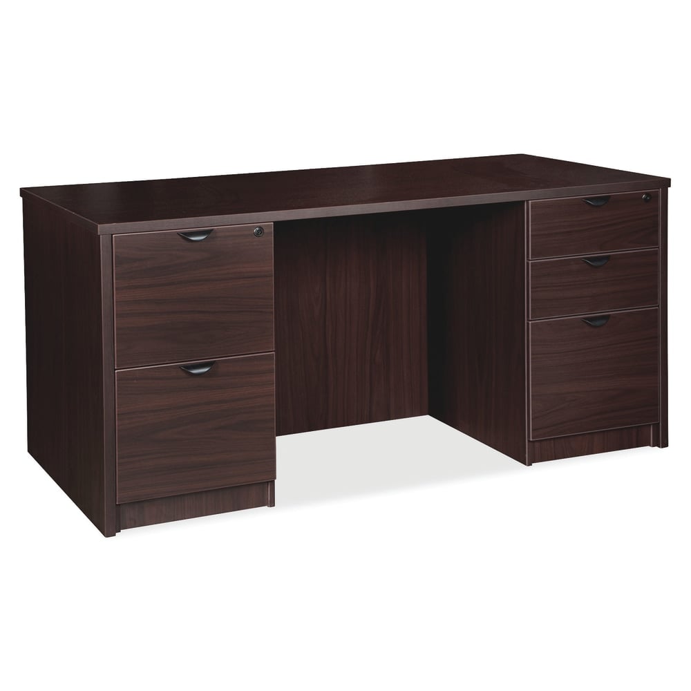 Lorell Prominence 2.0 60inW Double-Pedestal Computer Desk, Espresso MPN:LLRPD3060DPES