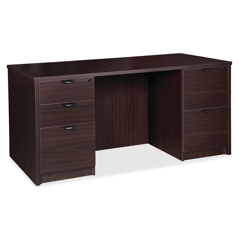 Lorell Prominence 2.0 66inW Double-Pedestal Computer Desk, Espresso MPN:LLRPD3066DPES