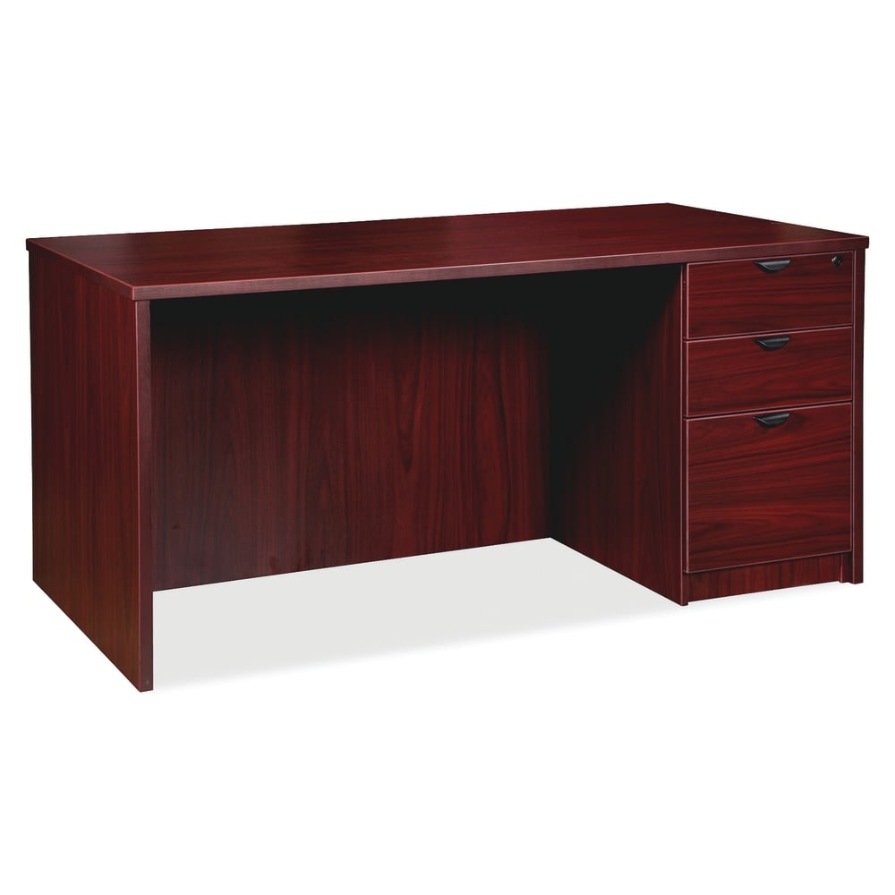 Lorell Prominence 2.0 66inW Right-Pedestal Computer Desk, Mahogany MPN:LLRPD3066RSPMY