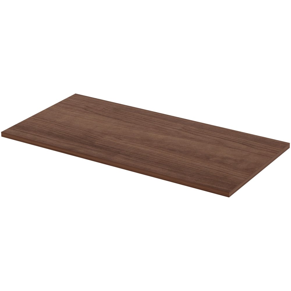 Lorell Quadro Sit-To-Stand Laminate Table Top, 48inW x 24inD, Walnut MPN:59638