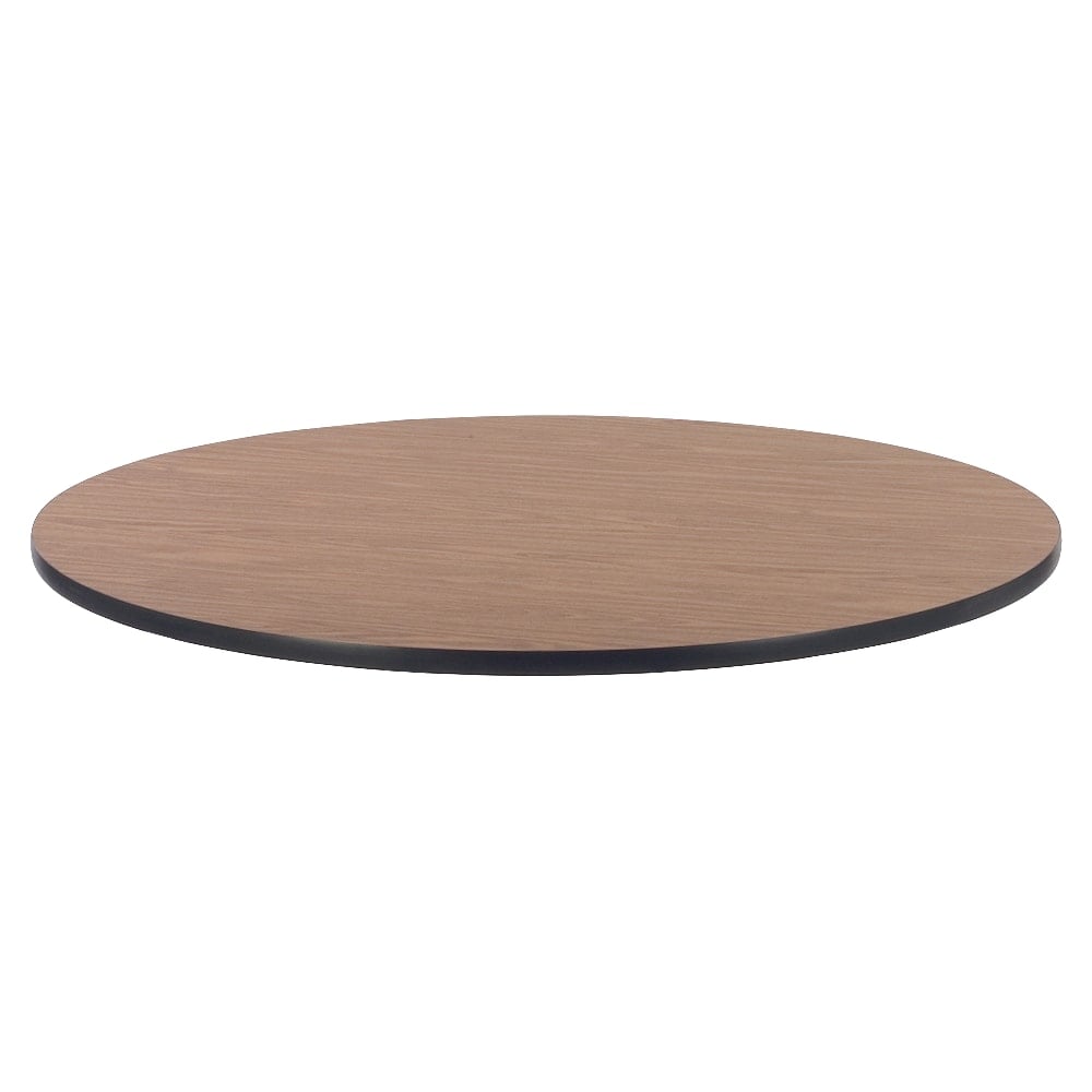 Lorell Classroom Round Activity Table Top, 48inW, Medium Oak/Black MPN:99897