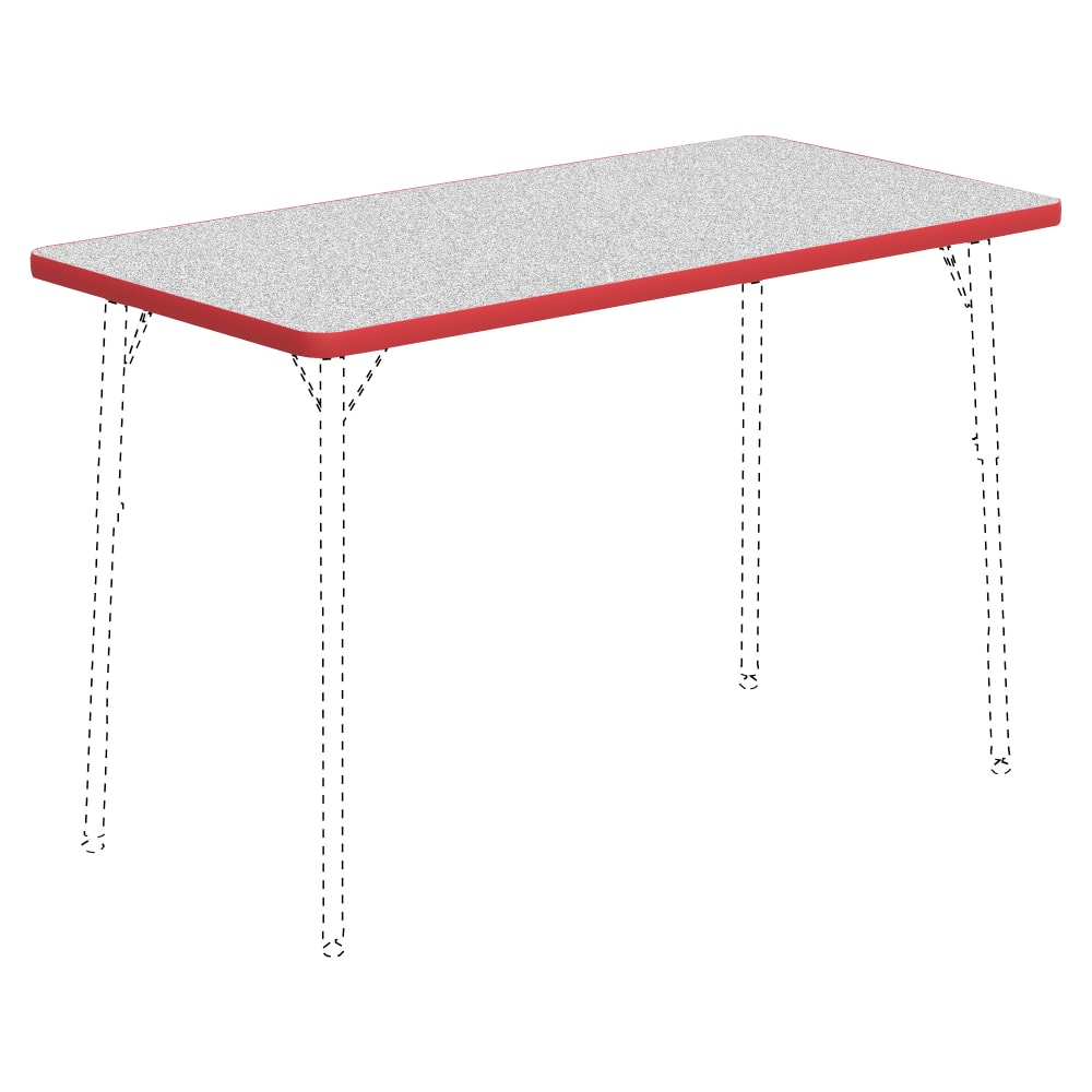 Lorell Classroom Rectangular Activity Table Top, 48inW x 24inD, Gray Nebula/Red MPN:99917