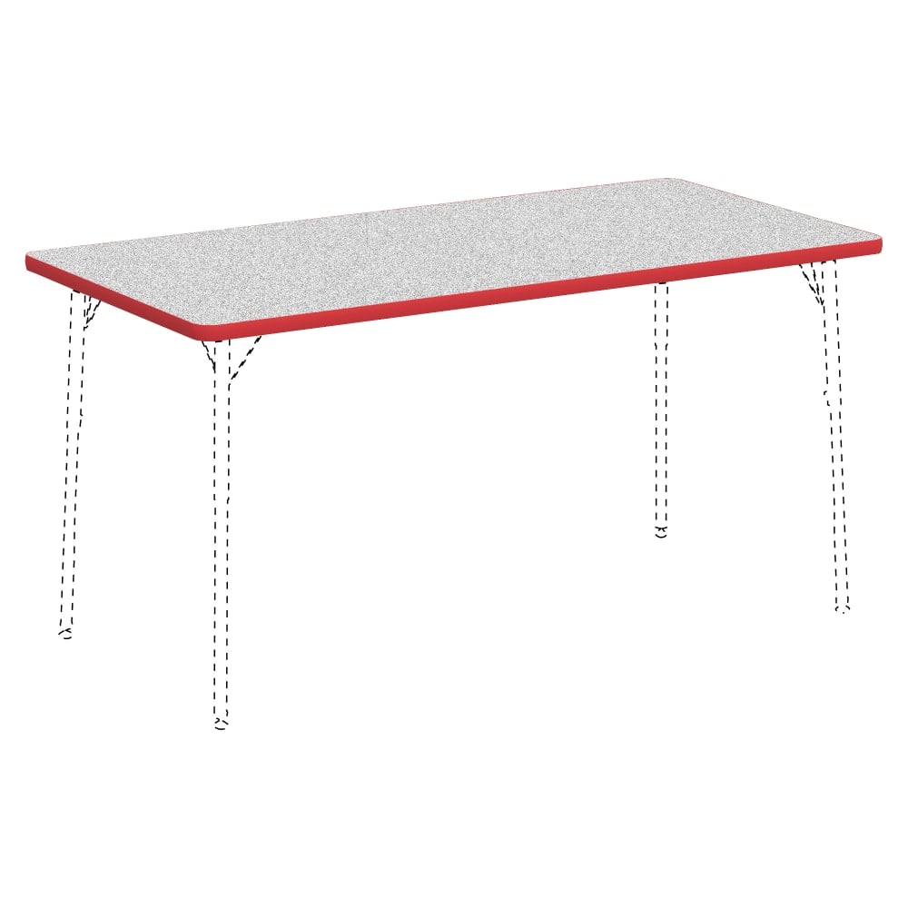 Lorell Classroom Rectangular Activity Table Top, 60inW x 30inD, Gray Nebula/Red MPN:99919