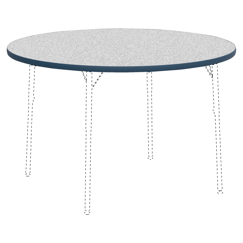 Lorell Classroom Round Activity Table Top, 48inW, Gray Nebula/Navy MPN:99922