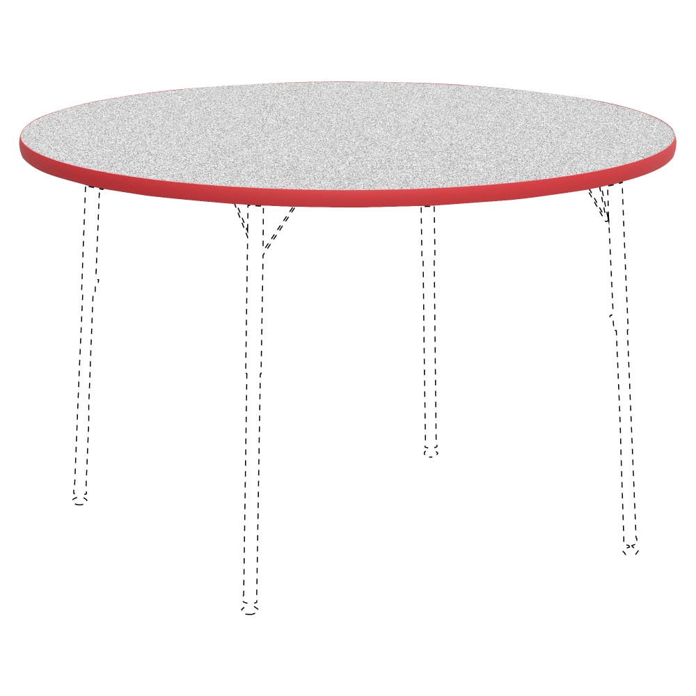 Lorell Classroom Round Activity Table Top, 48inW, Gray Nebula/Red MPN:99923