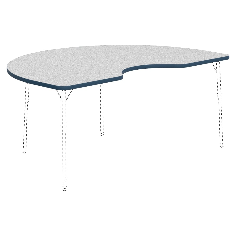 Lorell Classroom Kidney-Shaped Activity Table Top, 72inW x 48inD, Gray Nebula/Navy MPN:99924