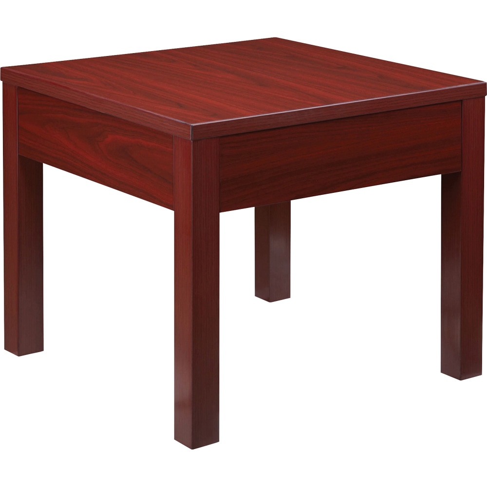 Lorell Occasional Square 24inW Corner Desk Table, Mahogany MPN:61623