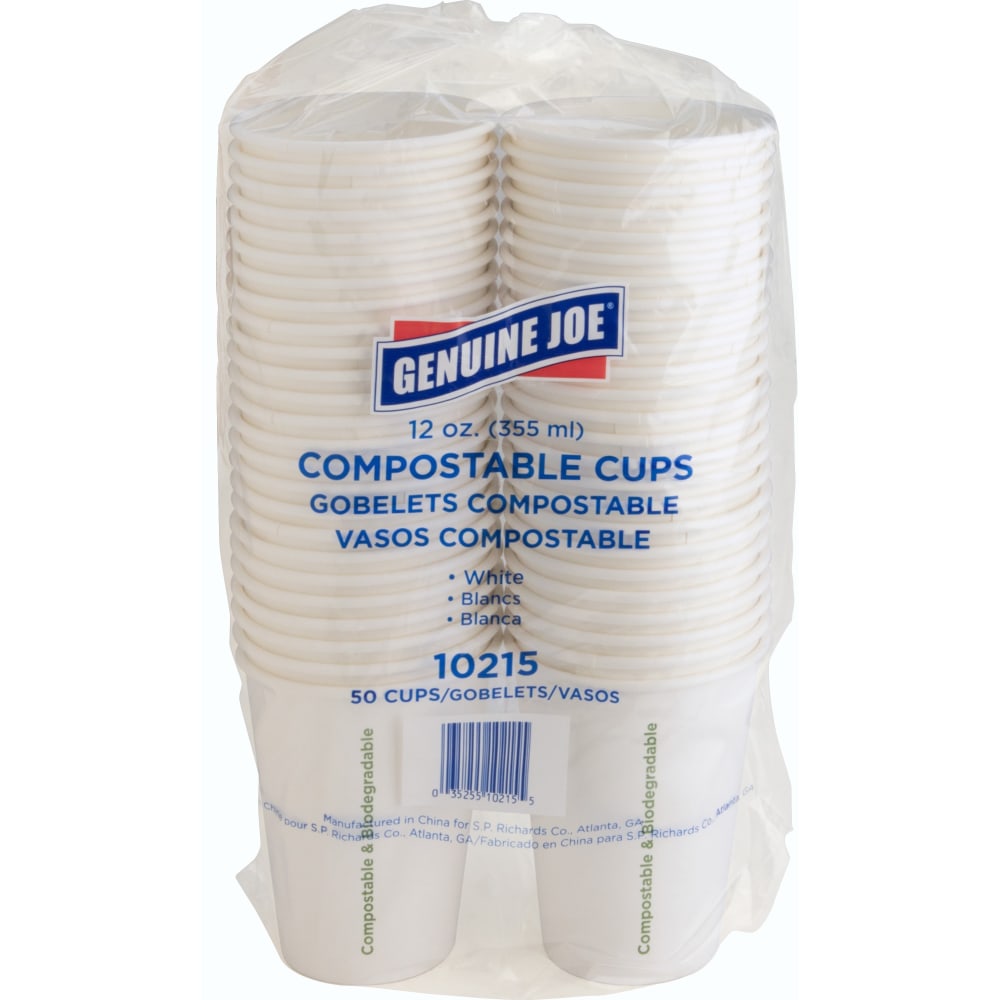 Genuine Joe Paper Cups, 12 Oz, White, Pack Of 50 (Min Order Qty 8) MPN:10215