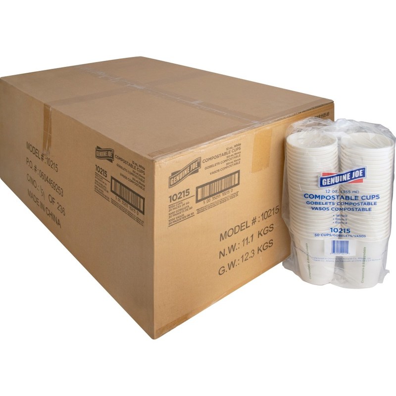 Genuine Joe Paper Cups, 12 Oz, 50 Cups per Pack, Carton Of 1000 MPN:10215CT