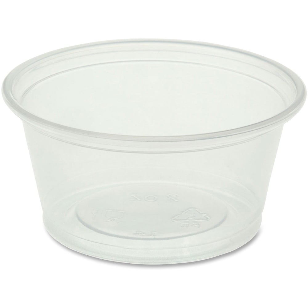 Genuine Joe 2 oz Portion Cups - 50.0 / Bag - 50 / Carton - Clear - Polystyrene - Beverage, Sauce MPN:19062