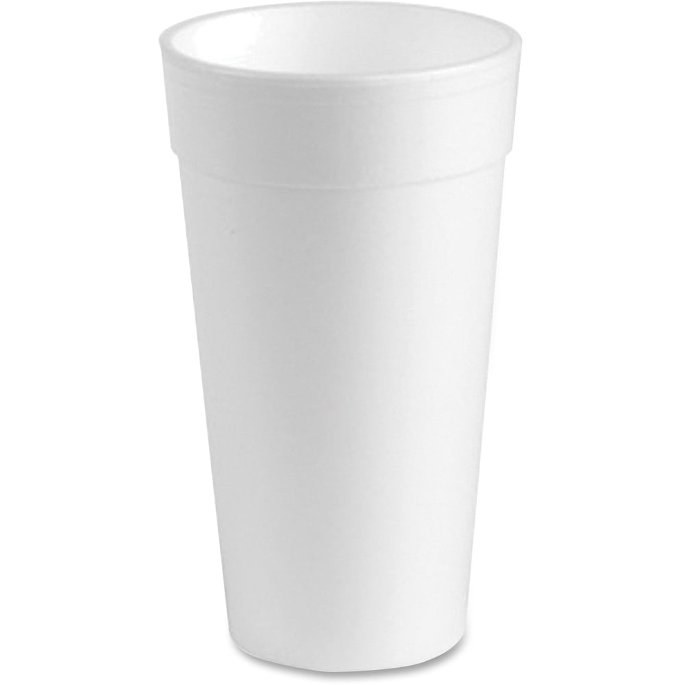 Genuine Joe 24 oz Foam Cups - 300 / Carton - White - Styrofoam - Hot Drink, Cold Drink MPN:25251