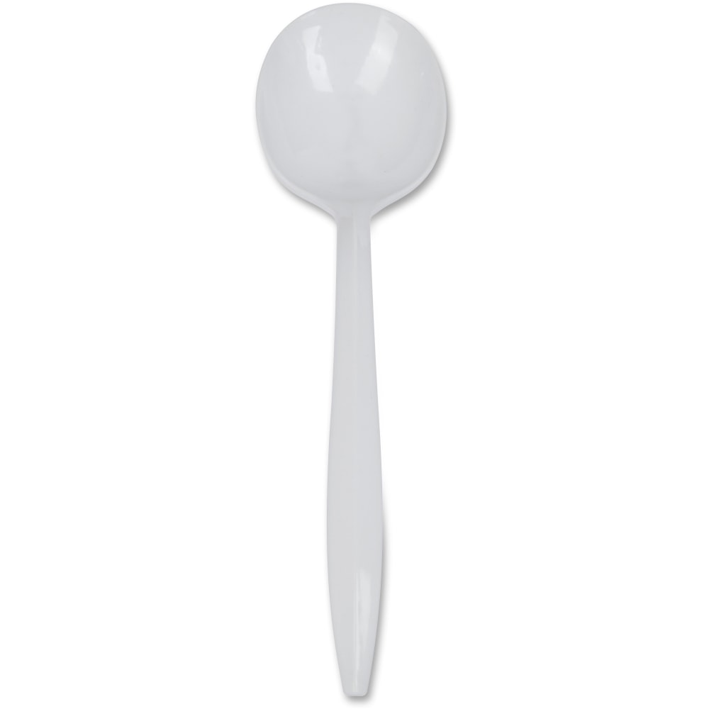 Genuine Joe Medium-Weight Soup Spoon - 1 Piece(s) - 1000/Carton - 1 x Soup Spoon - Disposable - White (Min Order Qty 5) MPN:20003