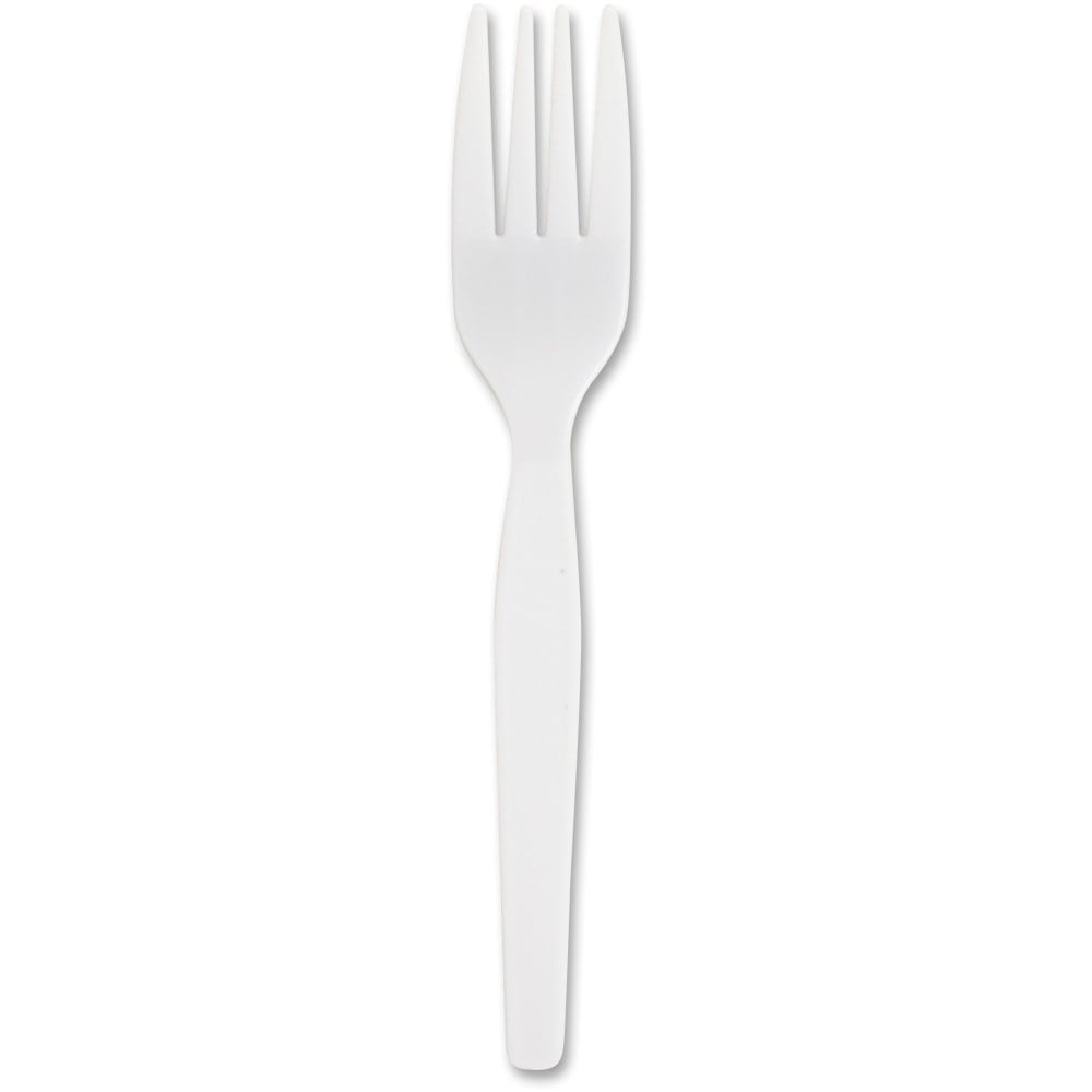 Genuine Joe Heavyweight Disposable Forks - 1 Piece(s) - 1000/Carton - Fork - 1 x Fork - Disposable - White (Min Order Qty 3) MPN:30400
