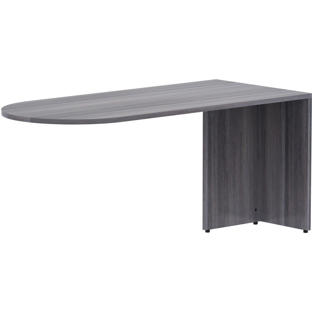 Lorell Essentials 66inW Desk Peninsula Weathered Charcoal MPN:69593