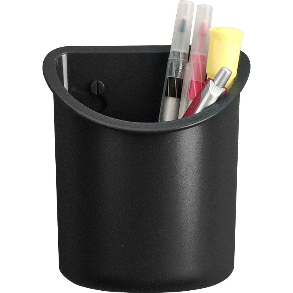 Lorell Plastic Mounting Pencil Cup, 30% Recycled, Black (Min Order Qty 7) MPN:80668