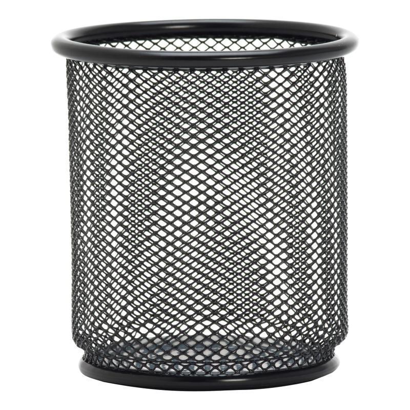 Lorell Mesh Pencil Cups, 3-1/2inH x 3-7/8inW x 3-7/8inD, Black, Box Of 6 Pencil Cups (Min Order Qty 2) MPN:LLR84149BX