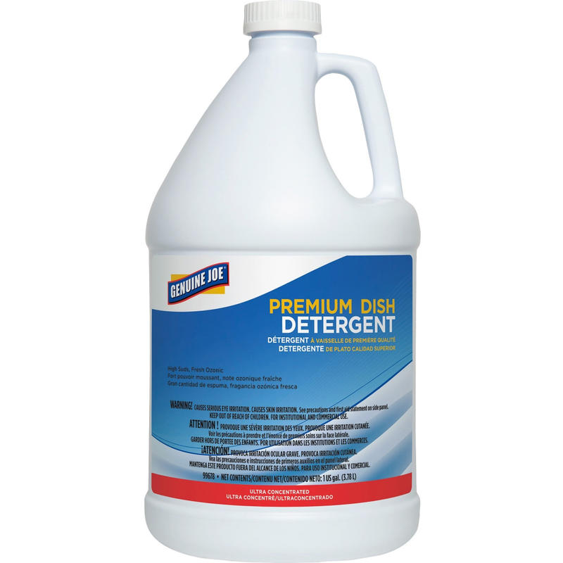 Genuine Joe Premium Dish Detergent - Concentrate - 128 fl oz (4 quart) - 1 Each - Film-free - Blue (Min Order Qty 3) MPN:99678