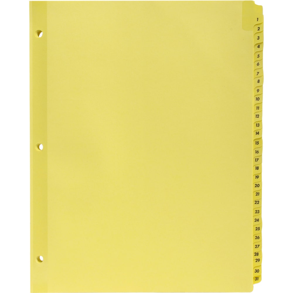 Sparco 1-31 Index Dividers, 8-1/2in x 11in, Buff (Min Order Qty 12) MPN:01808