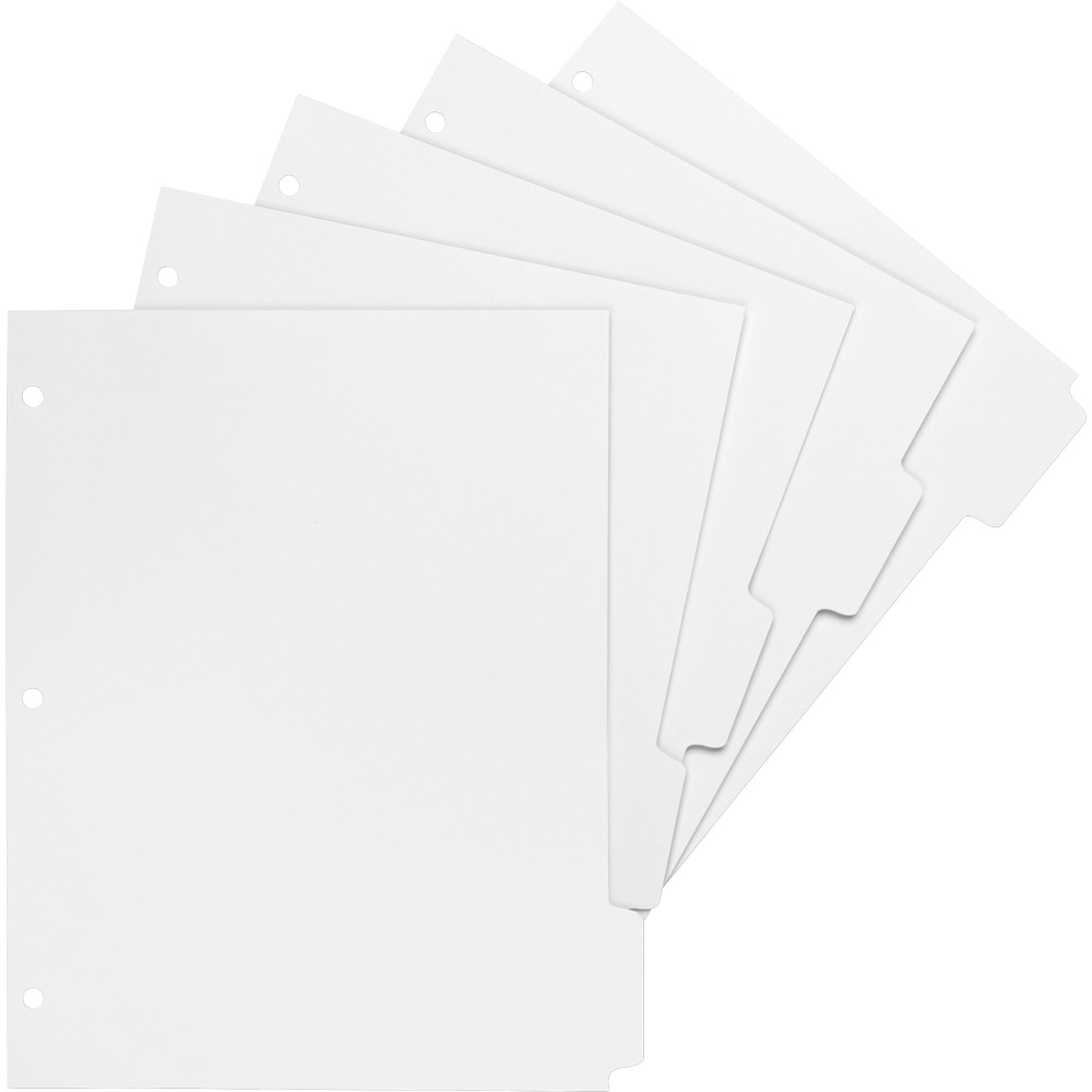 Sparco Print-On Tab Dividers, 3-Hole Punched, White, Box Of 50 (Min Order Qty 2) MPN:02077